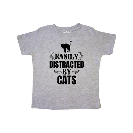 

Inktastic Easily Distracted by Cats Gift Toddler Boy or Toddler Girl T-Shirt