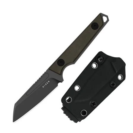 Kizer Phasmids EDC Fixed Knife AEB-L Blade Chocolate Glacier Handle With Sheath 1079A2 Camping Lightweight