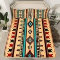 thumbnail image 5 of Western Bed Sheets Set Geometric Aztec Sheet Set Queen,Southwestern Sheets Geometry Diamond Top Sheet,Retro Exotic Stripes Western Home Decor, 5 of 7