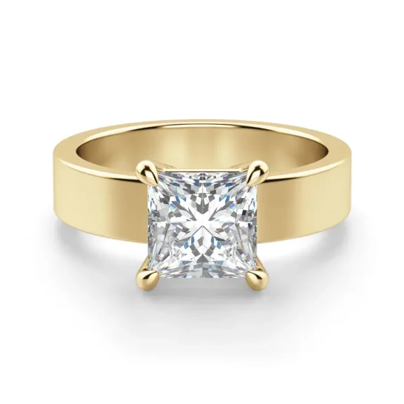 IGI Certified 2 carat Princess Shape Lab Grown Diamond Engagement ring | 14K Yellow Gold | Solitaire Lab Diamond Ring | G - VS2