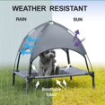 thumbnail image 3 of Cama elevada para perro pequeña Hooyeatlin con dosel gris, 3 of 7