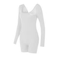 thumbnail image 5 of YYDGH Women Sexy Bodycon Ribbed Jumpsuits Long Sleeve Casual Scoop Neck Party Club One Piece Romper Bodysuit White M, 5 of 9