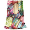 thumbnail image 2 of Honeii Easter Eggs Print Fleece Blanket - Throw Blanket for Bed, Sofa, Couch, Camping, and Travel , Microplush Ultra Soft Warm Blanket-80"x60", 2 of 7