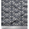 thumbnail image 1 of Soimoi Cotton Voile Fabric Floral Block Printed Fabric 1 Yard 42 Inch Wide, 1 of 3