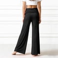 thumbnail image 5 of qolati Girls Yoga Pants Fold Over Low Waist Wide Leg Sweatpants Flare Leggings Bell Bottoms Y2k Lounge Trousers 5-14 Years Black, 5 of 7