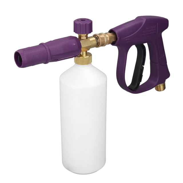 Kit de pistola hidrolavadora de alta presión, máximo 4350 PSI, ángulo de salida, volumen ajustable, conector rápido NPT de 1/4 pulg., pistola de agua y recipiente para espuma.