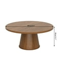thumbnail image 2 of Lisicues Fluted Round Coffee Table, Circle Center Table Accent Tea Table for Living Room, 31.5",Walnut, 2 of 6
