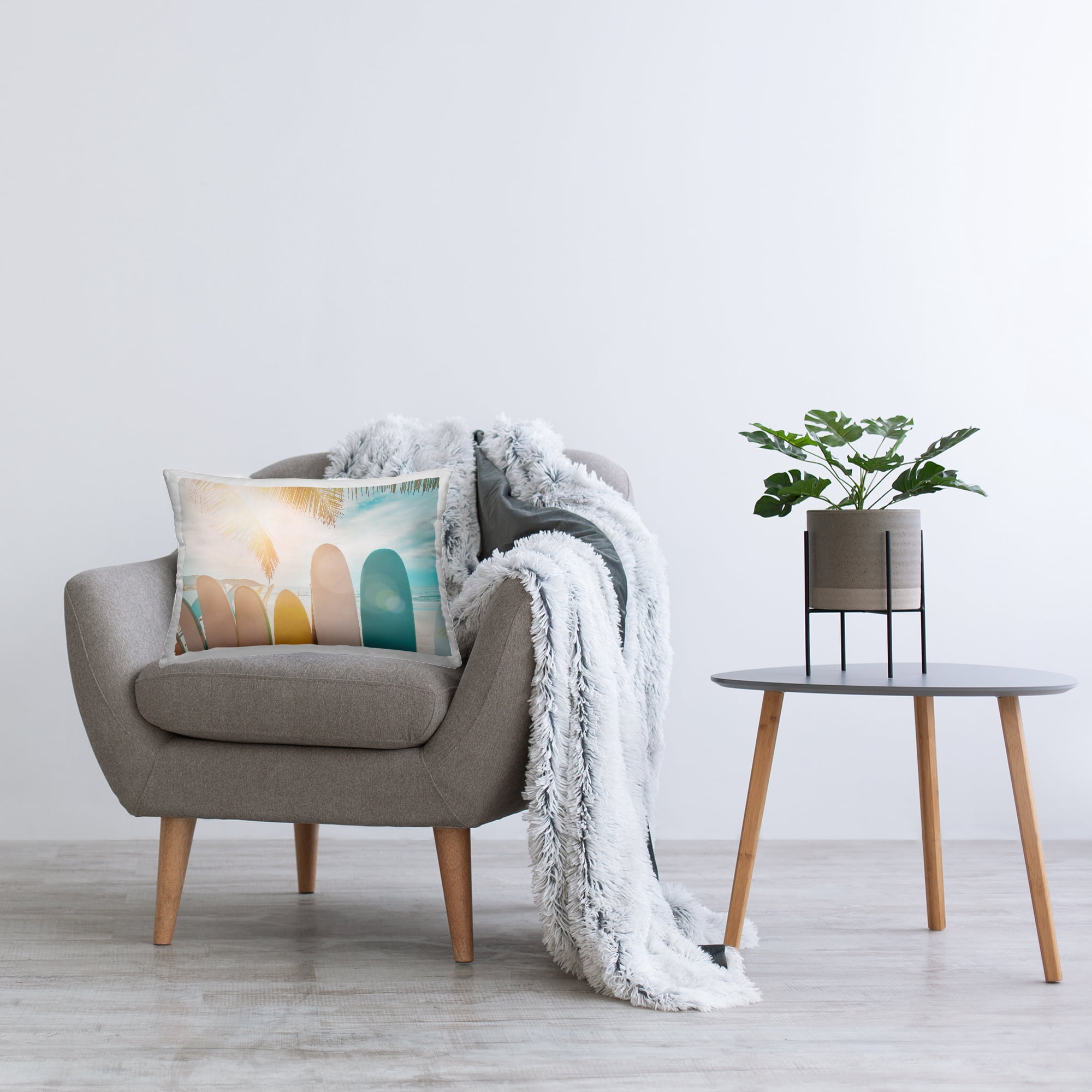 Stupell Industries Sunny Beach Surfboards Decorative Printed Throw Pillow Design by Sisi and Seb.