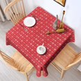 thumbnail image 2 of Christmas Square Tablecloth 60x60 Inch – Waterproof Polyester Printed Table Cover, Wrinkle Resistant & Washable for Kitchen Dining Picnic Party Decor, Single-v4-13, White, 2 of 6