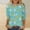 A157 Green, variant on Easter Graphic Top for Women Vibrant Rabbit and Spring Floral Meadow Pattern Crewneck Half Sleeve Loose Fit Festive Celebration Shirt