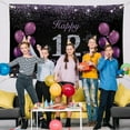 thumbnail image 3 of Happy 12th Birthday Banner, Purple Happy 12th Birthday Party Decorations for Girls, 12 Year Old Birthday Supplies Backdrop Décor, 5.9 X 3.8 Fts, 3 of 10