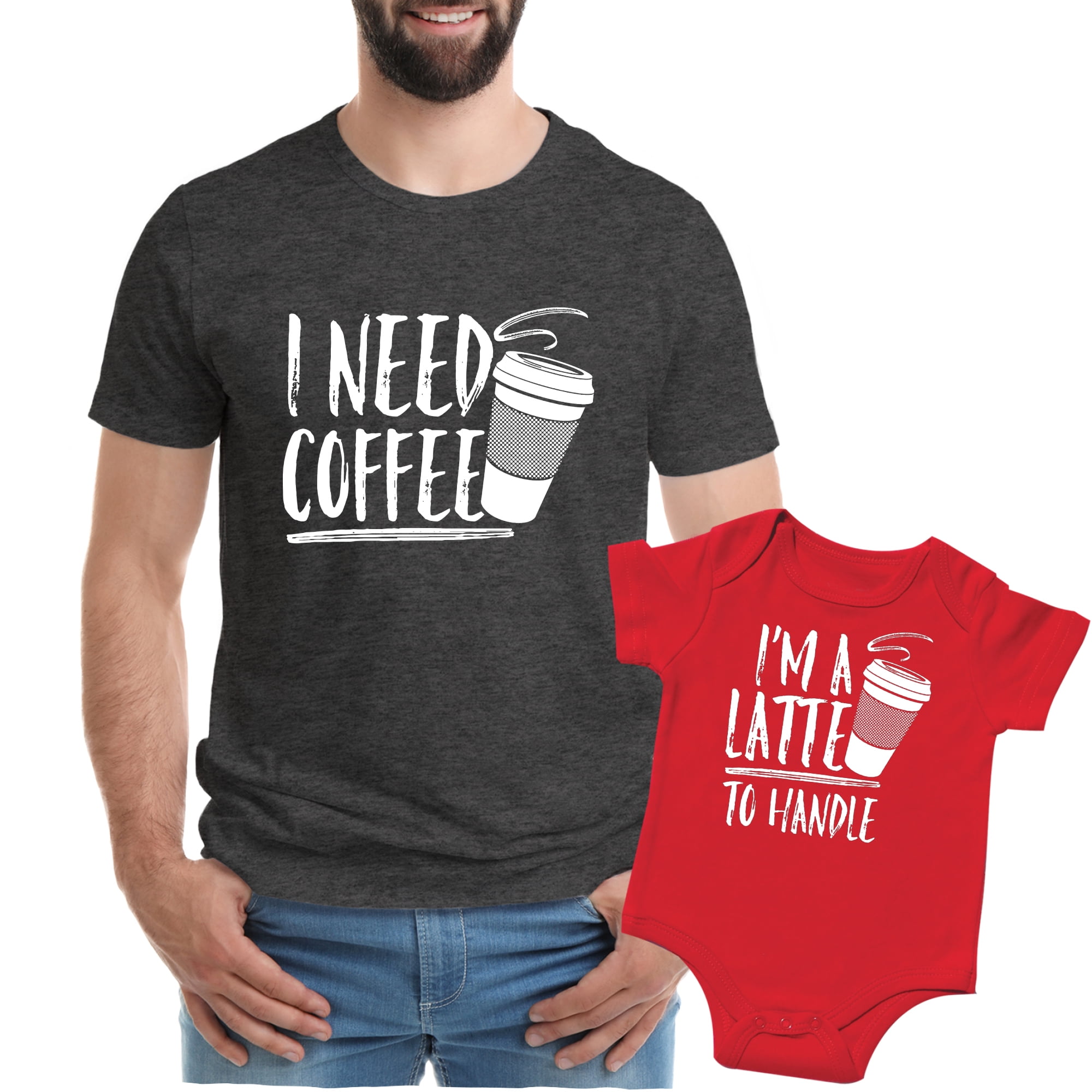 Feisty and Dad and Baby Matching Shirts, Father Baby Matching Outfits, Pink Latte Gray Walmart.com