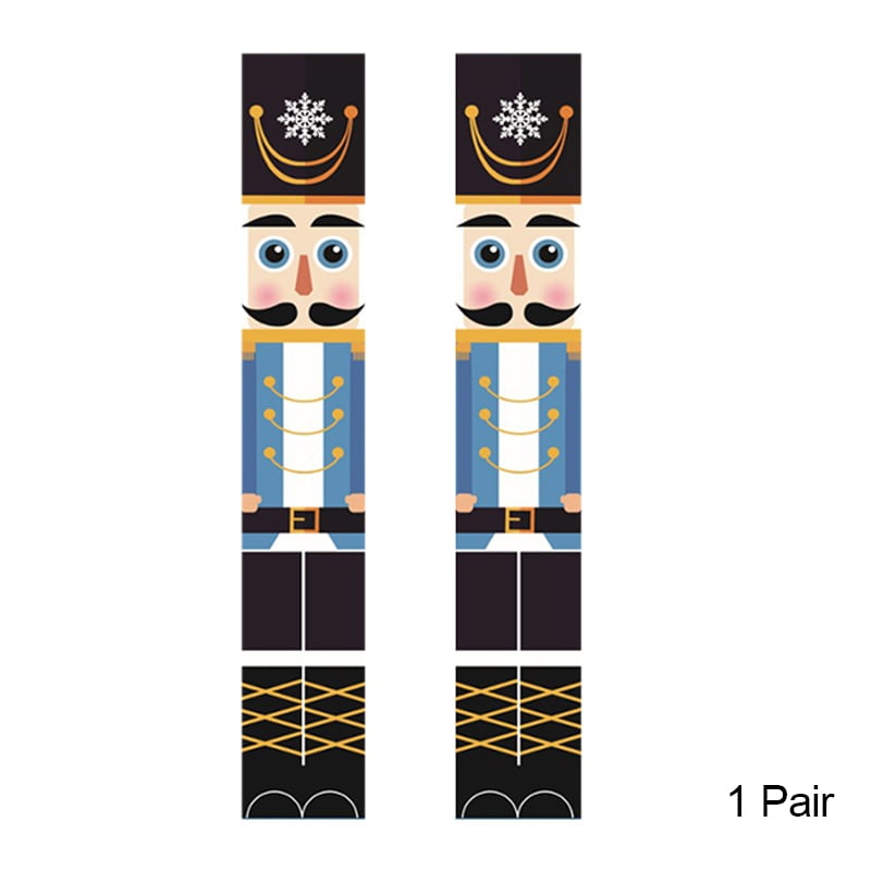 A Christmas Nutcracker Banner Decorations Outdoor Soldier Model Banners Christmas Porch Sign New Year Outdoor Indoor Christmas Decorations Hanging Banner for Home Yard Wall Front Door Garden Party Ornament