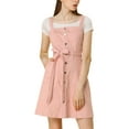 thumbnail image 2 of INSPIRE CHIC Women's Classic Adjustable Strap A-Line Overall Denim Dress, 2 of 7
