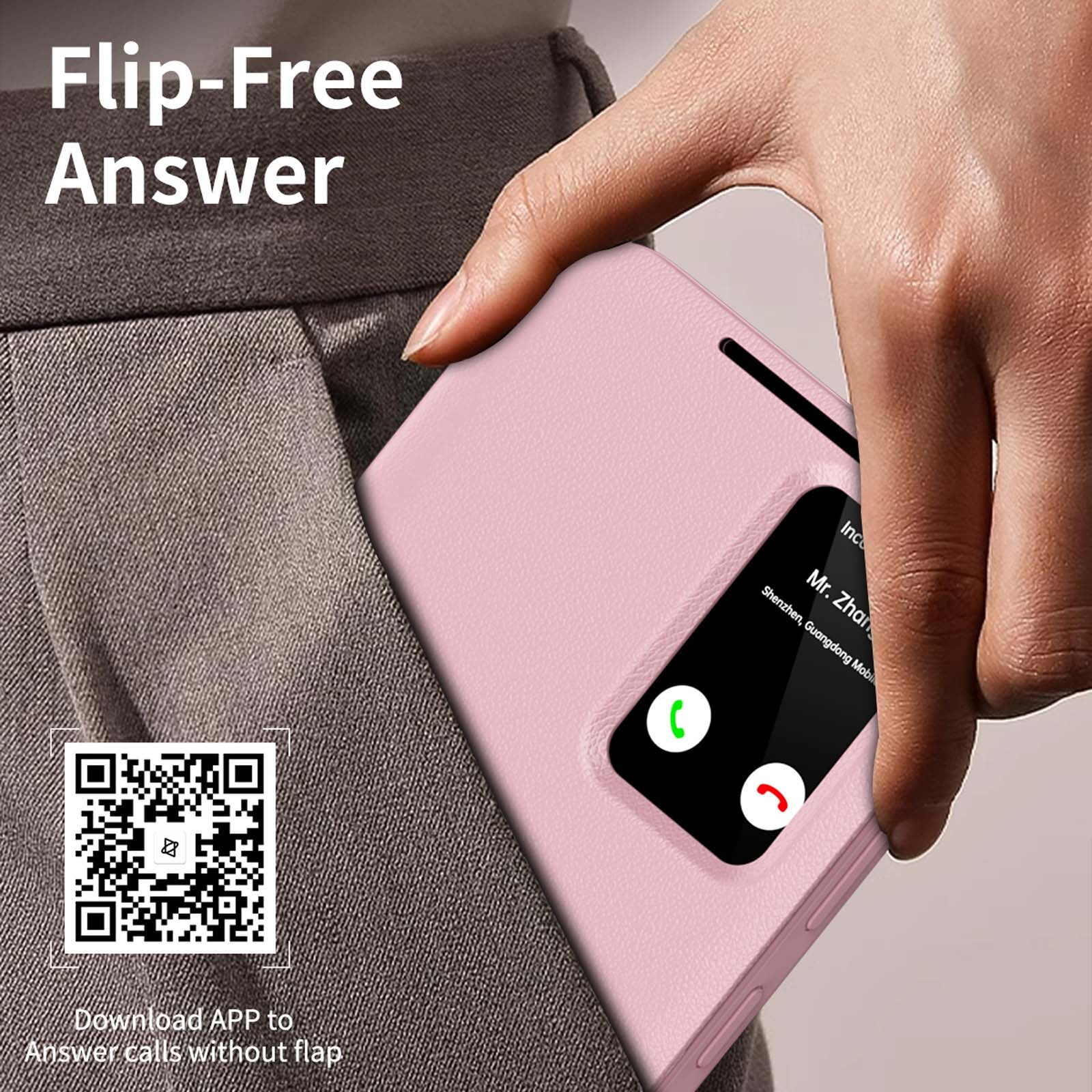 For Samsung Galaxy S25+ Case PU Leather Flip Case,With Intelligent Window,With Card Holder,Anti-fall Rugged Shockproof Protective Phone Case Cover for Samsung Galaxy S25+,Pink