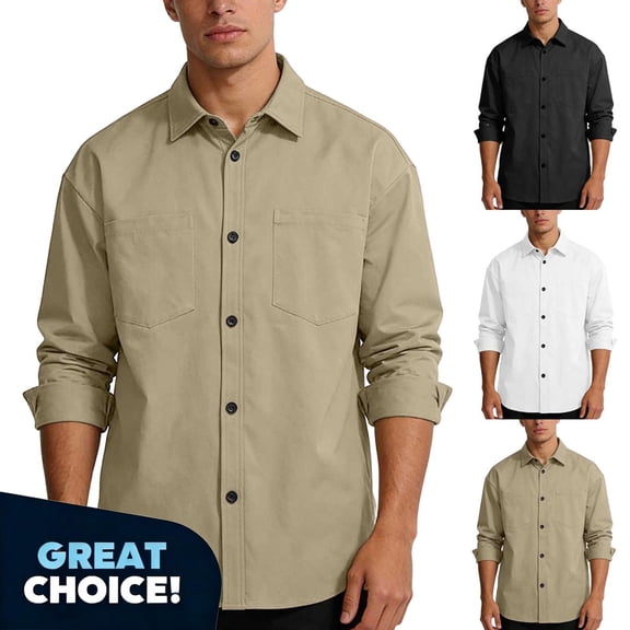 YODETEY Men’s Button Down Shirts Long Sleeve, Mens Everyday Casual Outdoorwear Flannel Tops,Big and Tall Black,Size XXXXXL
