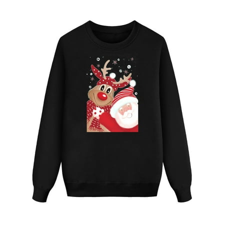 

ketyyh-chn99 Striped Pajamas Family Set Christmas Family Sweater Set Deer Santa Print Pullover If Family Matching Christmas Pajamas