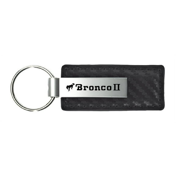 Ford Bronco II Carbon Fiber Leather Key Chain (Black)