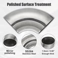 thumbnail image 4 of Unique Bargains 1pcs OD 2.75 Inch 90 Degree 1.5mm Thickness SS304 Stainless Steel Bend Tube Exhaust Elbow Pipe for Car Silver Tone, 4 of 7