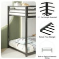 thumbnail image 4 of Sesslife Metal Twin Over Twin Bunk Beds, Heavy Duty Bed Frame with Ladder and Safety Full-Length Guardrails, Low Profile Junior Bunk Bed for Teens Adults, Noise-Free, No Box Spring Needed, Black, 4 of 13