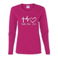 thumbnail image 2 of Wild Bobby, Faith.Hope.Love Heart Beat, Inspirational/Christian, Women Graphic Long Sleeve Tee, Fuschia, Medium, 2 of 4
