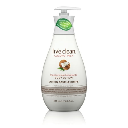 Live Clean Coconut Milk Moisturizing Body Lotion, 17 oz Bottle