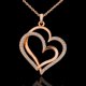 thumbnail image 3 of Double Heart Necklace Crystal Ornament Pendants Necklace Clavicle Chains Choker Necklace, 3 of 5