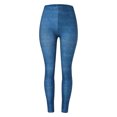 thumbnail image 3 of Gibobby Leggings cintura alta Mujeres Casual Cintura alta Slim Fit Simulación Botón Jeans Leggings（A，Talla única), 3 of 5