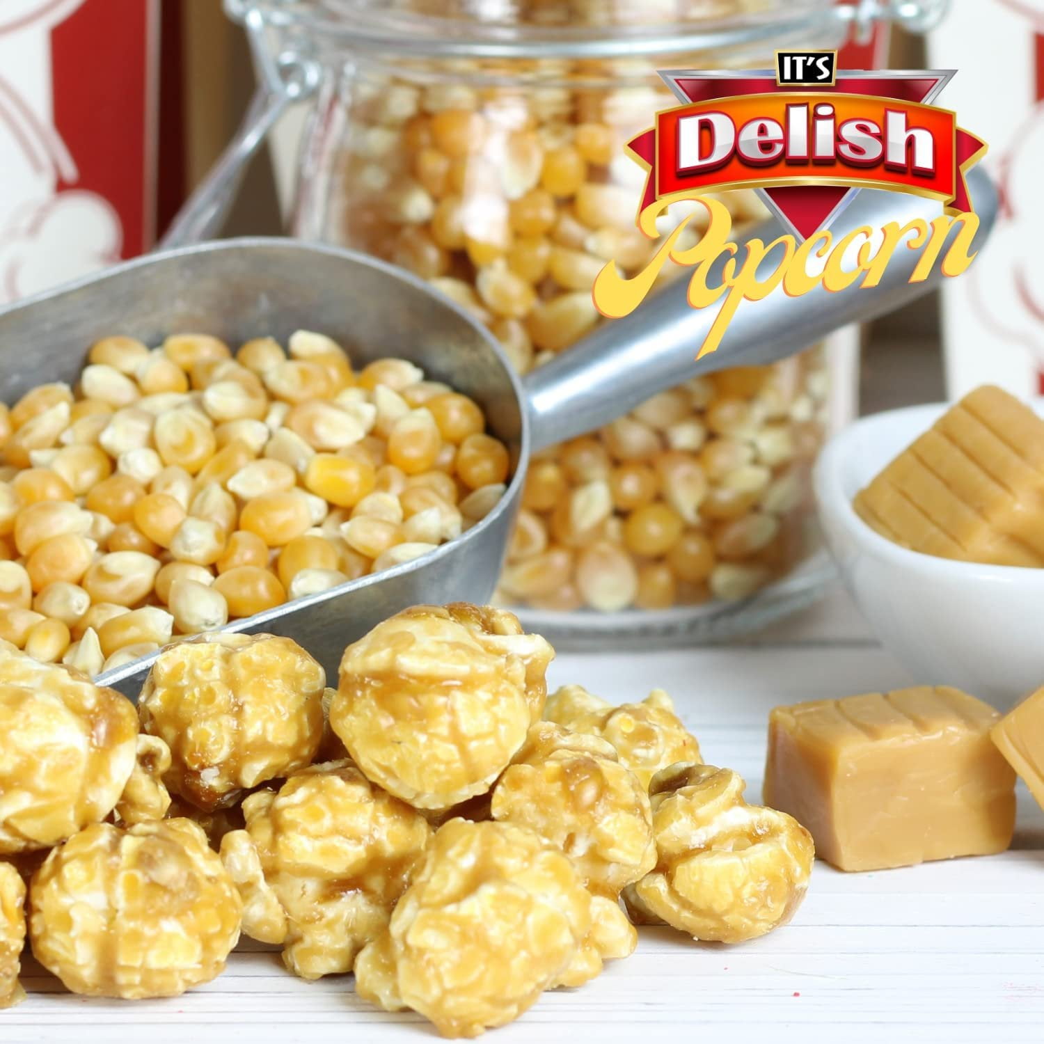 Gourmet Cinnamon Caramel Popcorn by Its Delish, 1 lb Bulk Bag  Caramel Corn Air Popped Sweet and Crunchy Glazed Carmel Corn Snack, Movie Night, Parties, Events - Gluten Free, Vegan, Kosher