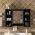 thumbnail image 3 of Euroco 3-in-1 Bathroom Mirror Cabinet, 42 inch Wall Mounted Medicine Cabinet with Adjustable Shelf & Soft Close Door, High-Define Mirror with Storage for Bathroom Vanity, 3 of 23