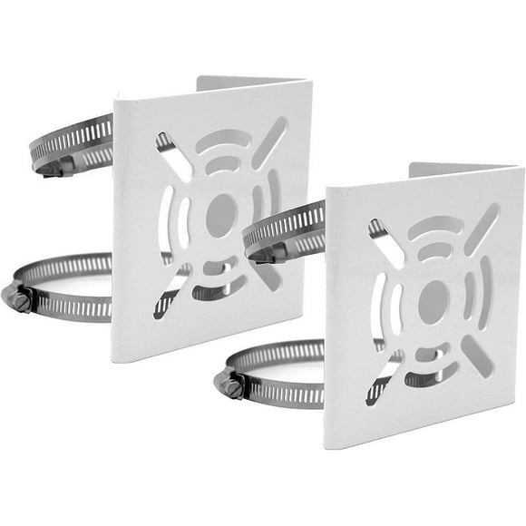 Universal Vertical Pole Mount Bracket for Security Camera, Heavy Duty Metal Bracket with Angle Buckles, Suitable for CCTV Cameras (2 Pack, Small Size)