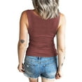 thumbnail image 2 of Haute Edition Women's Ribbed Scoop Neck Button Henley Tank, 2 of 4