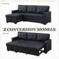 thumbnail image 6 of MOONMISS Sectional Sofa Bed with Storage and Soft Seat ,Reversible Pull Out Couch for Living Room,Black, 6 of 6