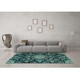 thumbnail image 3 of Ahgly Company Machine Washable Indoor Rectangle Medallion Turquoise Blue Traditional Area Rugs, 7' x 9', 3 of 4