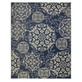 thumbnail image 3 of Gertmenian Paseo Emilia Transitional Damask Navy Outdoor Area Rug, 6x9, 3 of 7