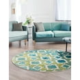 thumbnail image 5 of Unique Loom Azalea Collection Area Rug - Dodd (7' Round Blue/Yellow), 5 of 7