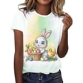 thumbnail image 2 of Pxxlle Womens Easter Shirts Funny Bunny Rabbit Graphic Tees Casual Short Sleeve Tshirt Happy Easter Party Crewneck Shirts for Holiday M, 2 of 5