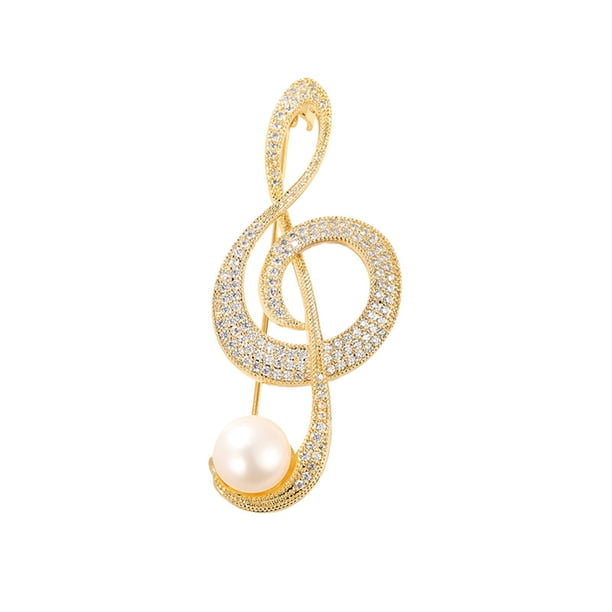Guardurnaity Broche de nota musical de cobre, cristal portátil, peroné de moda, brillante, respetuoso con el medio ambiente, resistente al agua, Ropa, zapatos y accesorios Miscelánea