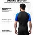 thumbnail image 3 of Exxact Sports Men’s BJJ Rash Guard Short Sleeve, IBJJF Ranked No Gi Jiu Jitsu Compression Shirt for MMA Grappling & Training - (Black/Royal Blue, A2XL), 3 of 7