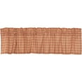 thumbnail image 3 of VHC Brands Sawyer Mill Plaid Cotton Farmhouse Kitchen Curtains Rod Pocket Hanging Loops 16x72 Valance, Red, 3 of 6