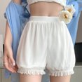 thumbnail image 2 of XFLWAM Women's Steampunk Shorts Ruffles Pantaloons Bloomers Maid Booty Shorts Pettipants White XL, 2 of 6