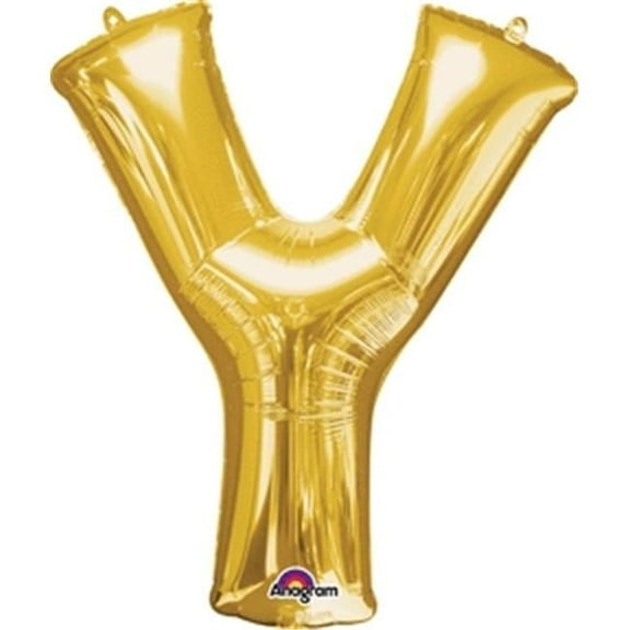 Anagram 78439 34 in. Letter Y Gold Supershape Foil Balloon