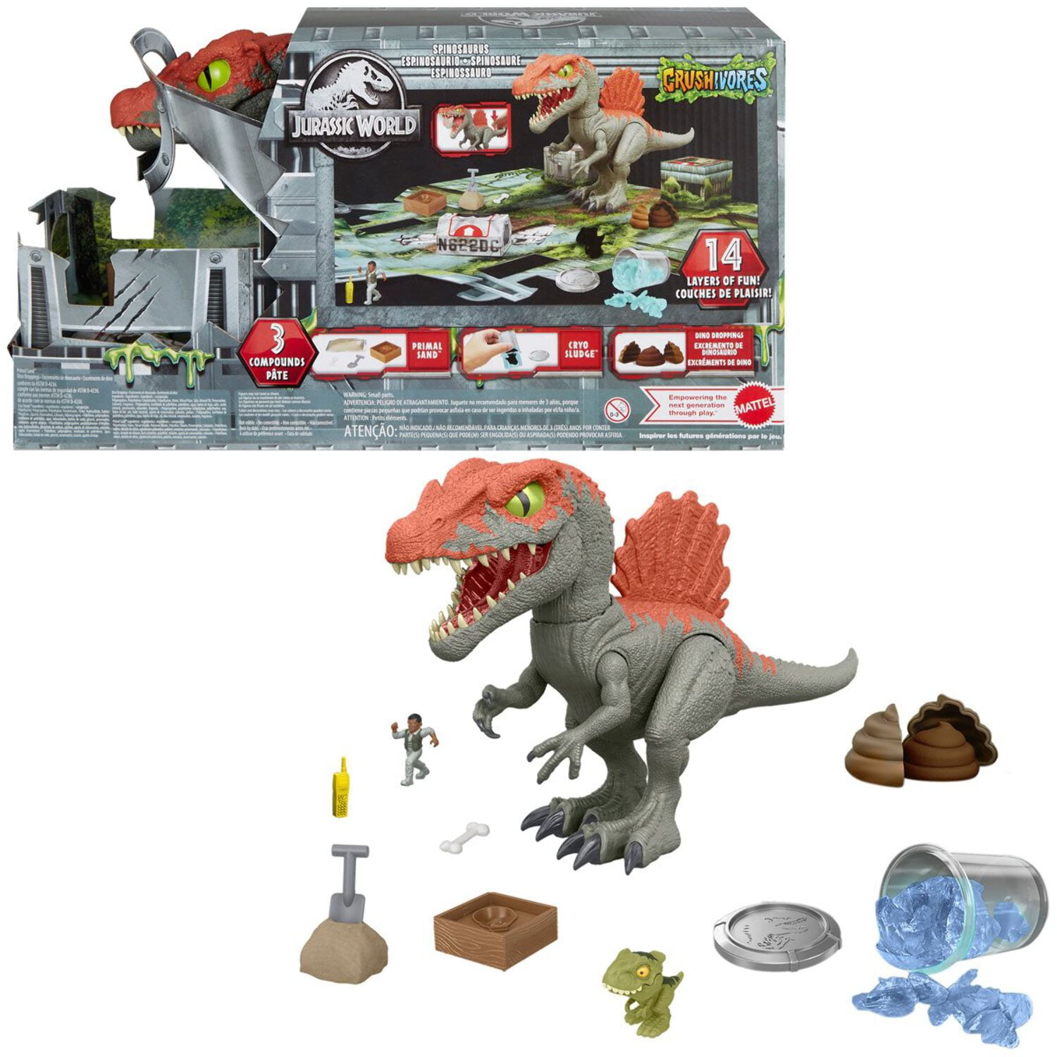 Mattel Collectible Child Spinosaurus Action Figures, Jurassic World