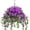 styleC Baskets with purple Flowers, variant on Artificial Hanging Plants Outdoors, Fake Artificial Hanging Baskets with Flowers, Faux Silk Flowers for Front Porch Patio Outside Urn Fillers Spring Summer Decor(Yellow)