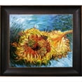 thumbnail image 1 of Two Cut Sunflowers with Veine D'Or Bronze Scoop Frame 20"X24", 1 of 3
