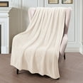 thumbnail image 6 of Exclusivo Mezcla Fleece Throw Blanket for Couch, Sofa, 300GSM Super Soft and Warm Blankets, Ivory Throw All Season Use, Cozy, Plush, Lightweight, 50x60 Inches, 6 of 8