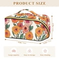 thumbnail image 4 of FORMRS Makeup Bag Travel Cosmetic Organizer for Women Fold Flat Zipper Pouch with Handle, Hand Drawn Floral, 4 of 8