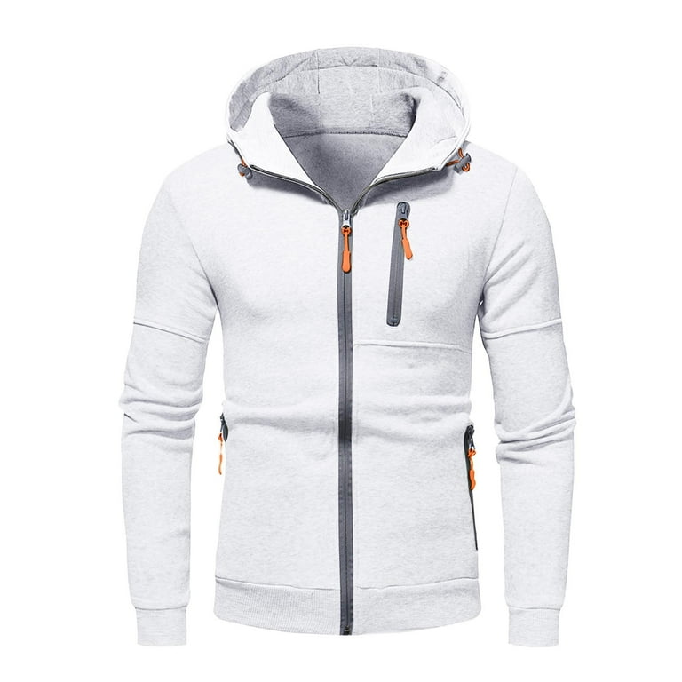 KaLI_store Men Hoodie Men's Cartoon Letter Graphic Drawstring Hoodie Long Sleeve Pocket Sweatshirts White,XXL