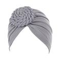 thumbnail image 1 of Minnieouse Turbante tejido nudo estilo étnico musulmán Hijab sombrero Donut cubierta diadema gorras Bonnet decoración del cabello para mujeres Sombreros Gris Minnieouse  AP011270-05B, 1 of 6