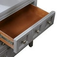 thumbnail image 3 of Cile 26 Inch Nightstand 3 Panel Drawers Gray Wood Round Nickel Handles - Saltoro Sherpi, 3 of 5